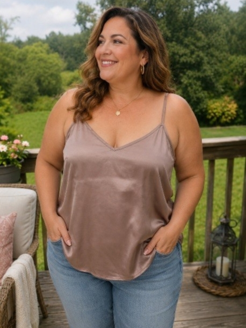 Able Tulli Mushroom Camisole Top NWT Size 3X